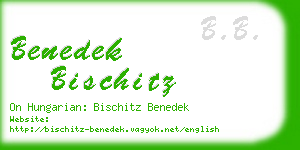 benedek bischitz business card